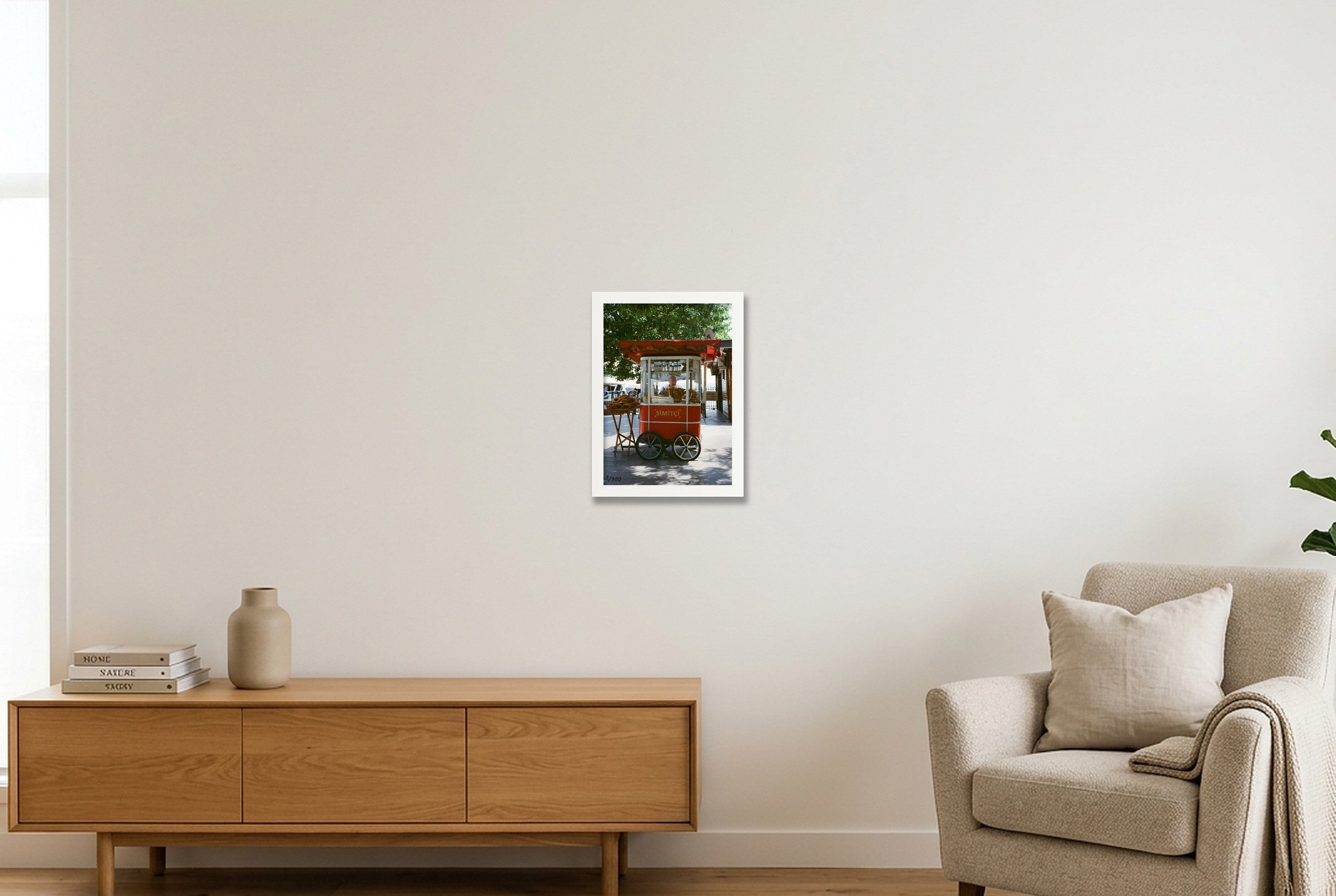 simit seller — A4 (21×30cm, 8×12") White Frame