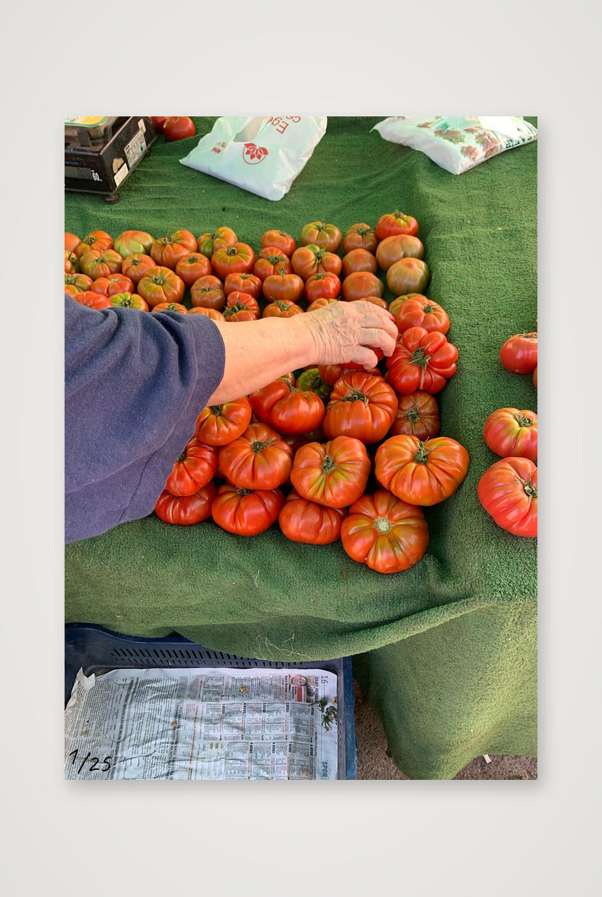 Tomatoes at the market — 42×59cm, 17×23" Print only